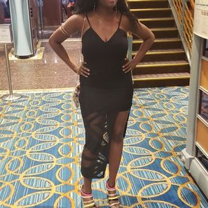 Black spaghetti strap dress